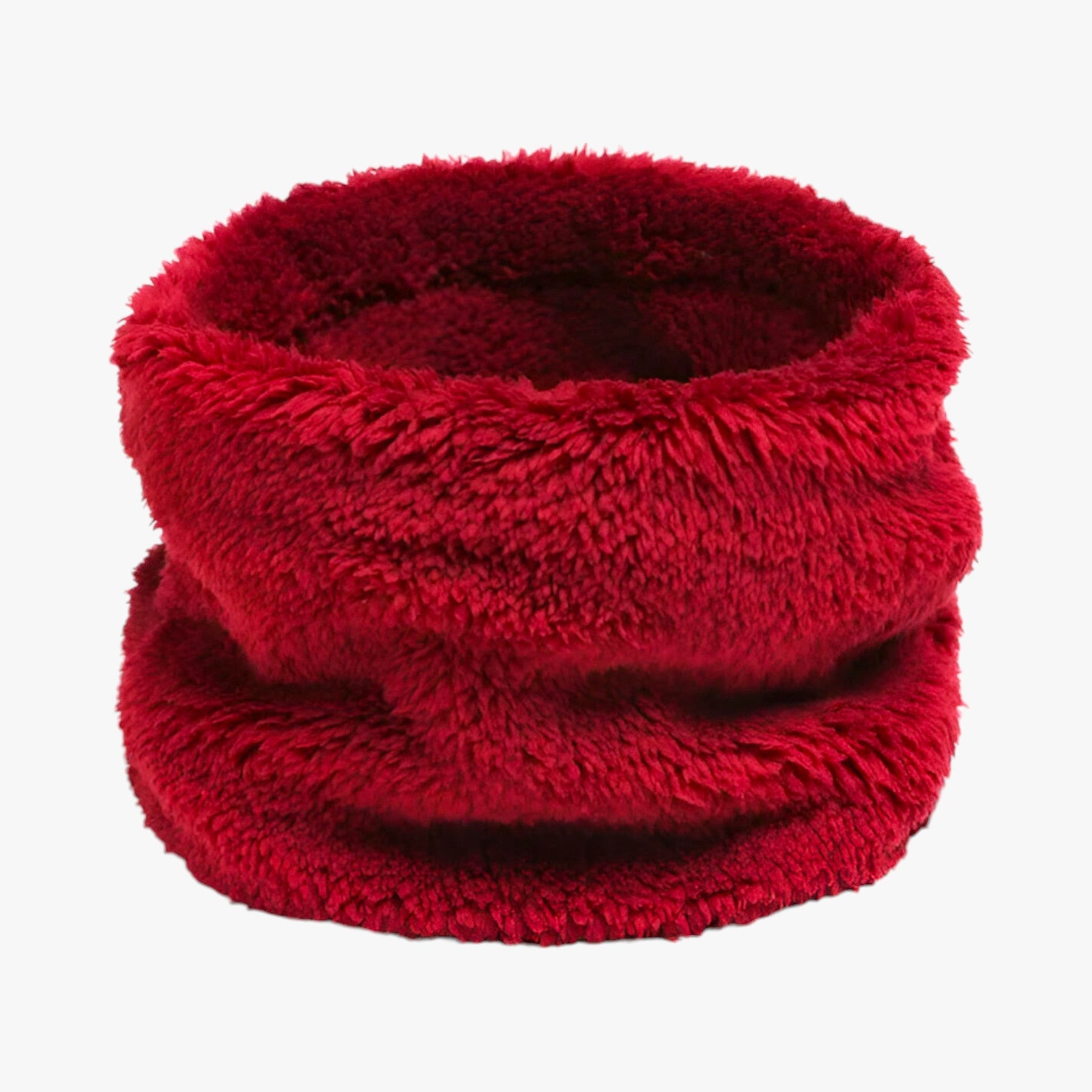 accessories : Elsie | Infinity-sjaal van nepbont - Zachte warmte bestand tegen de kou in Rood 25x14cm van Pantino