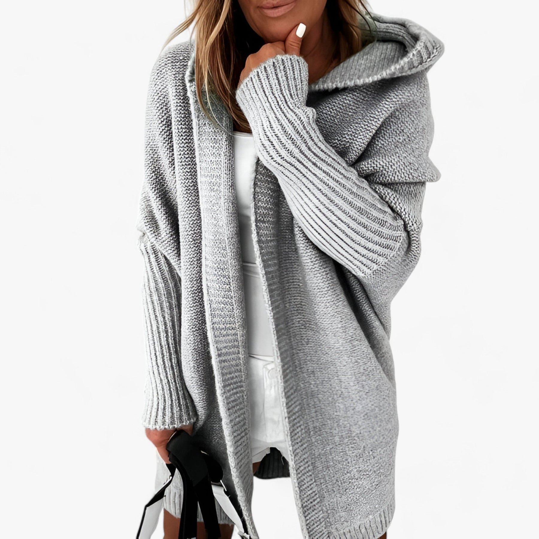 men's fashion : Imelia | Gebreide Hoodie Cardigan - Chic en Comfortabel voor de Herfst in Grijs van Pantinoshop