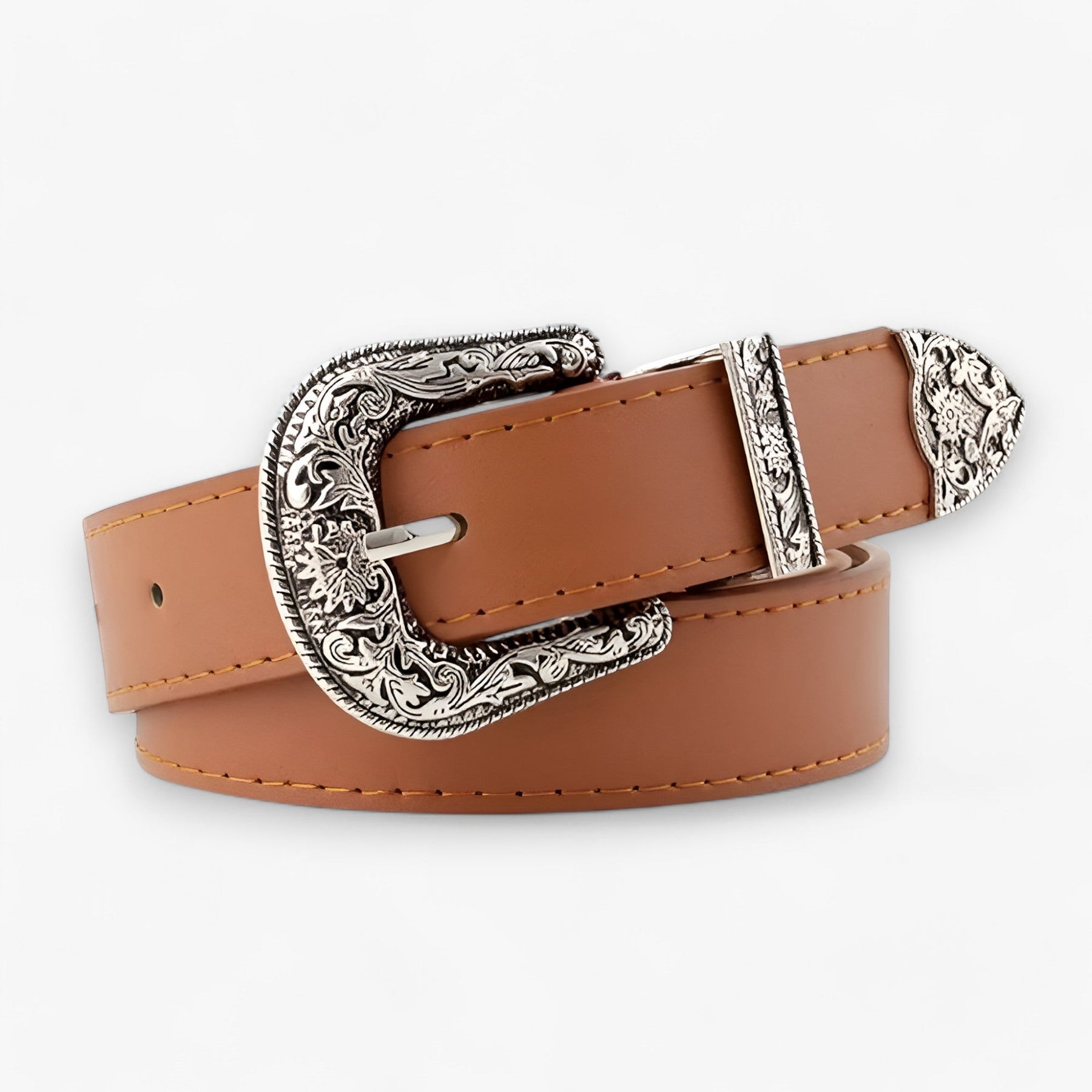 men's fashion : MAVEN | Stilet leren riem - Vintage-stijl & duurzaamheid in Koffie 2.8 cm van Pantinoshop