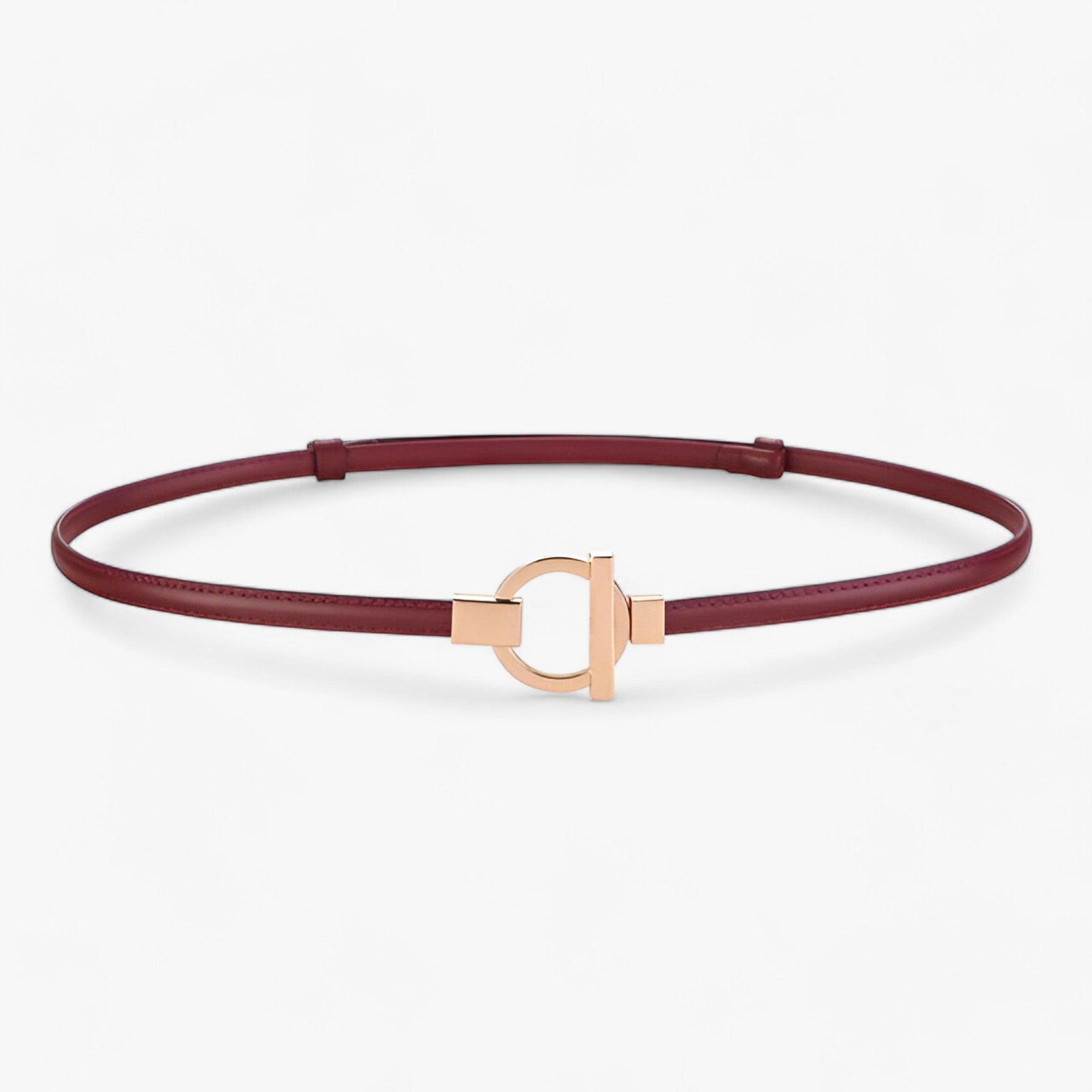 accessories : ISABELLA | Elegante Riem - Veilige Pasvorm met Gouden Gesp in Wijnrood 97cm van Pantinoshop