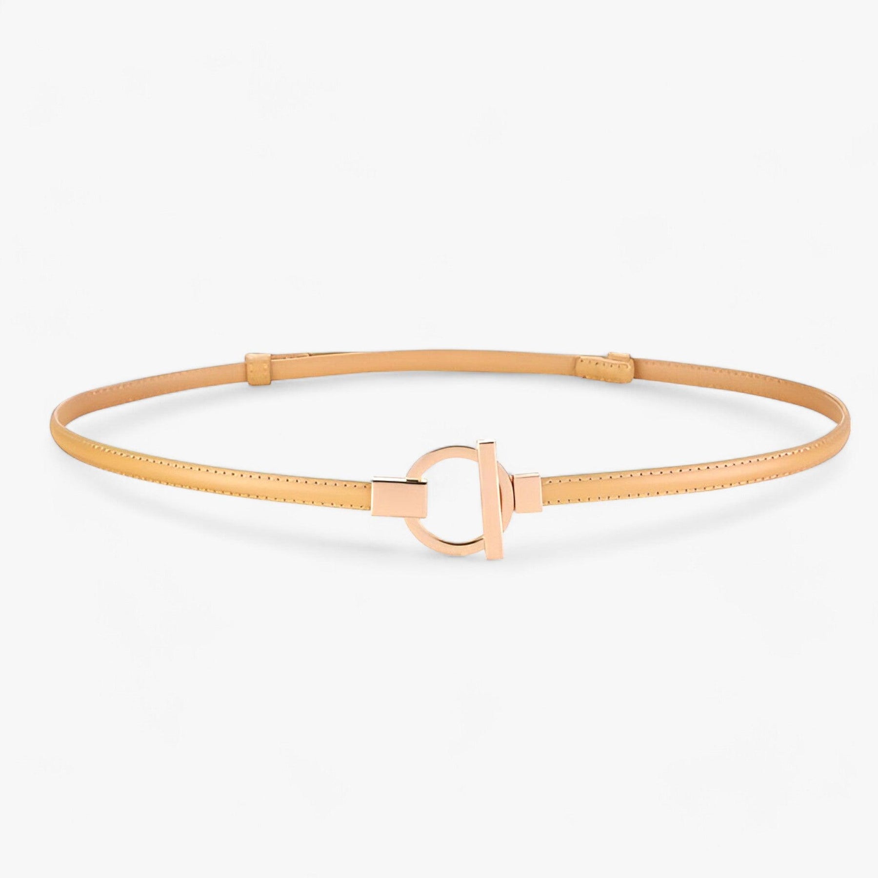 accessories : ISABELLA | Elegante Riem - Veilige Pasvorm met Gouden Gesp in Abrikoos 97cm van Pantinoshop