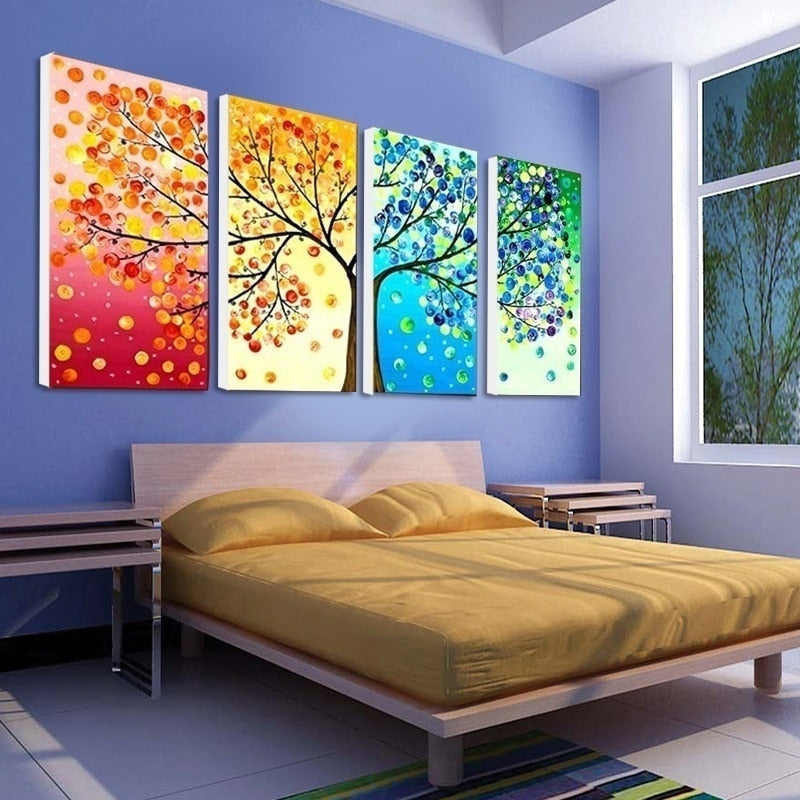 home & garden : Levensboom Wandkunst, Vier Seizoenen in van Pantino