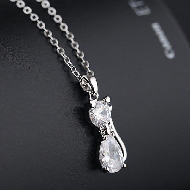 accessories : Kattenbedelketting met elegant ontwerp in Zilver van Pantino