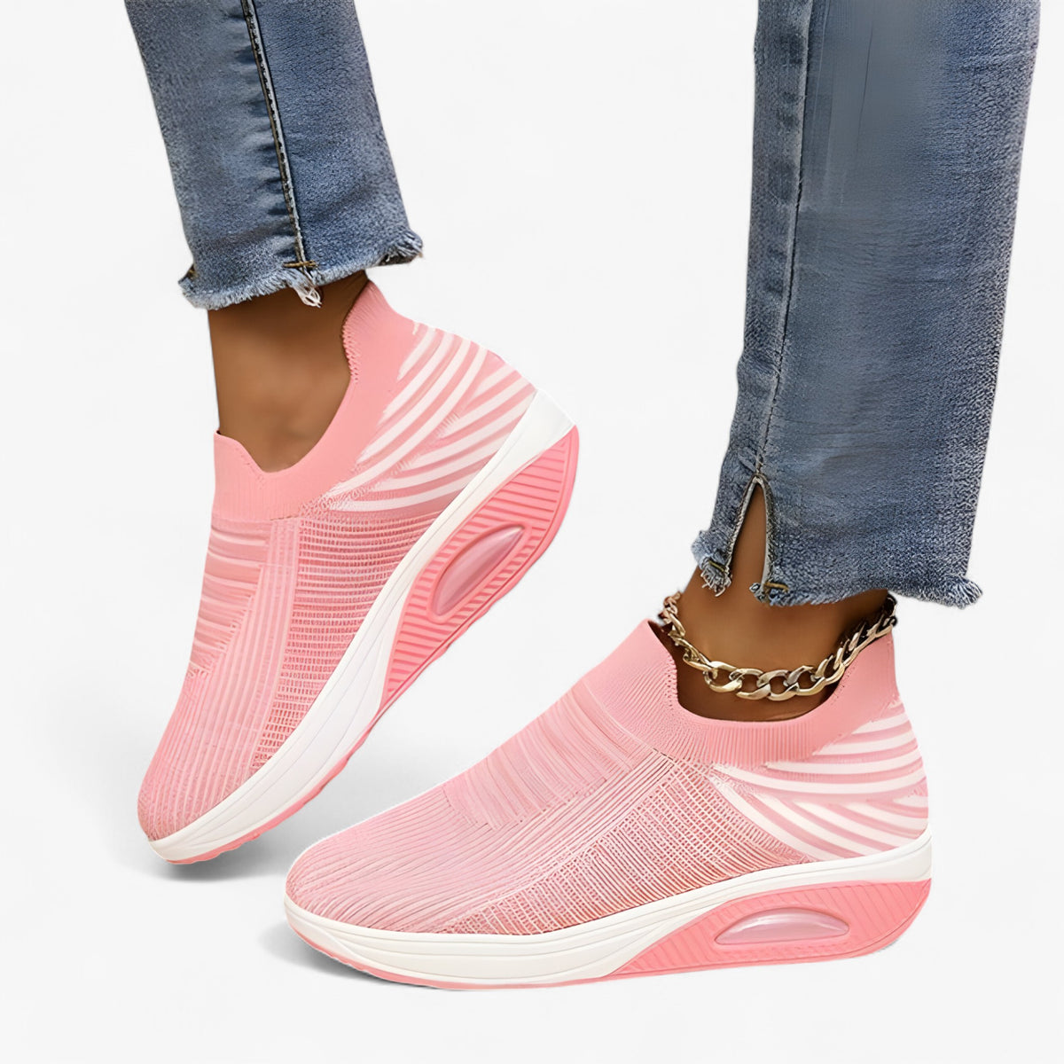 men's fashion : Natasha | Ergonomische Slip-In Sneakers in Lichtroze van Pantinoshop