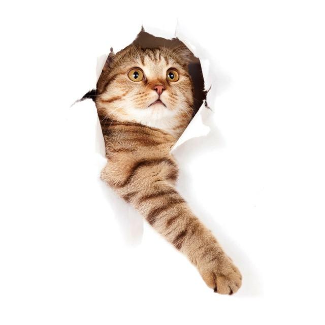 home & garden : 3D Kat Sticker Muursticker in Katze7 van Pantino