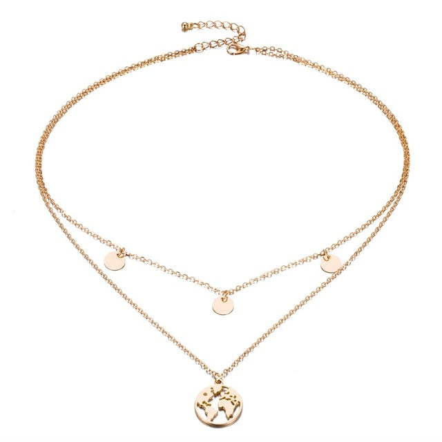 accessories : Wereldbol Ketting DELUXE in Goudkleurig van Pantino