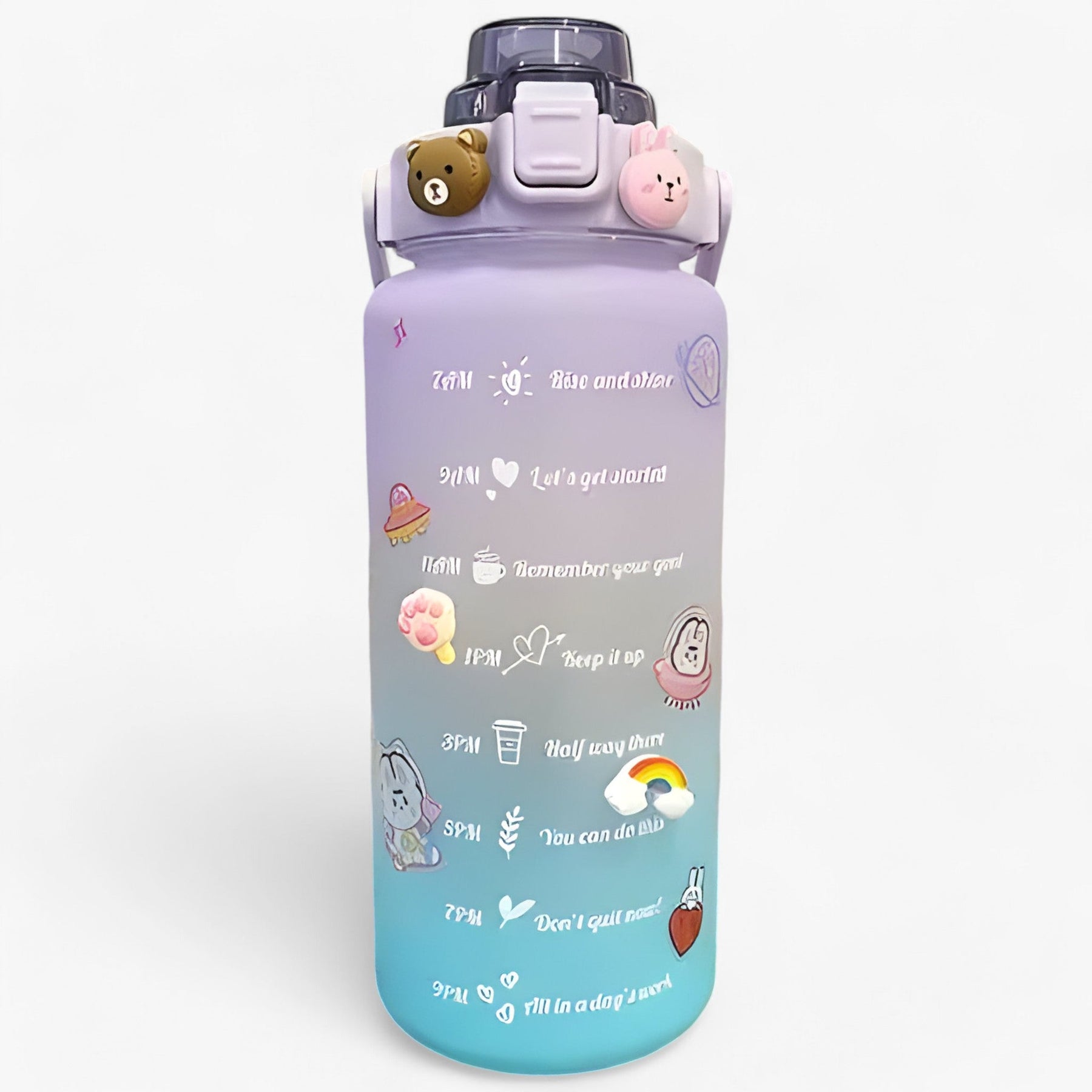 other : HydroMax | Grote waterfles - Grote capaciteit voor hydratatie de hele dag door in 2L 3D Sticker Violet Groen van Pantinoshop