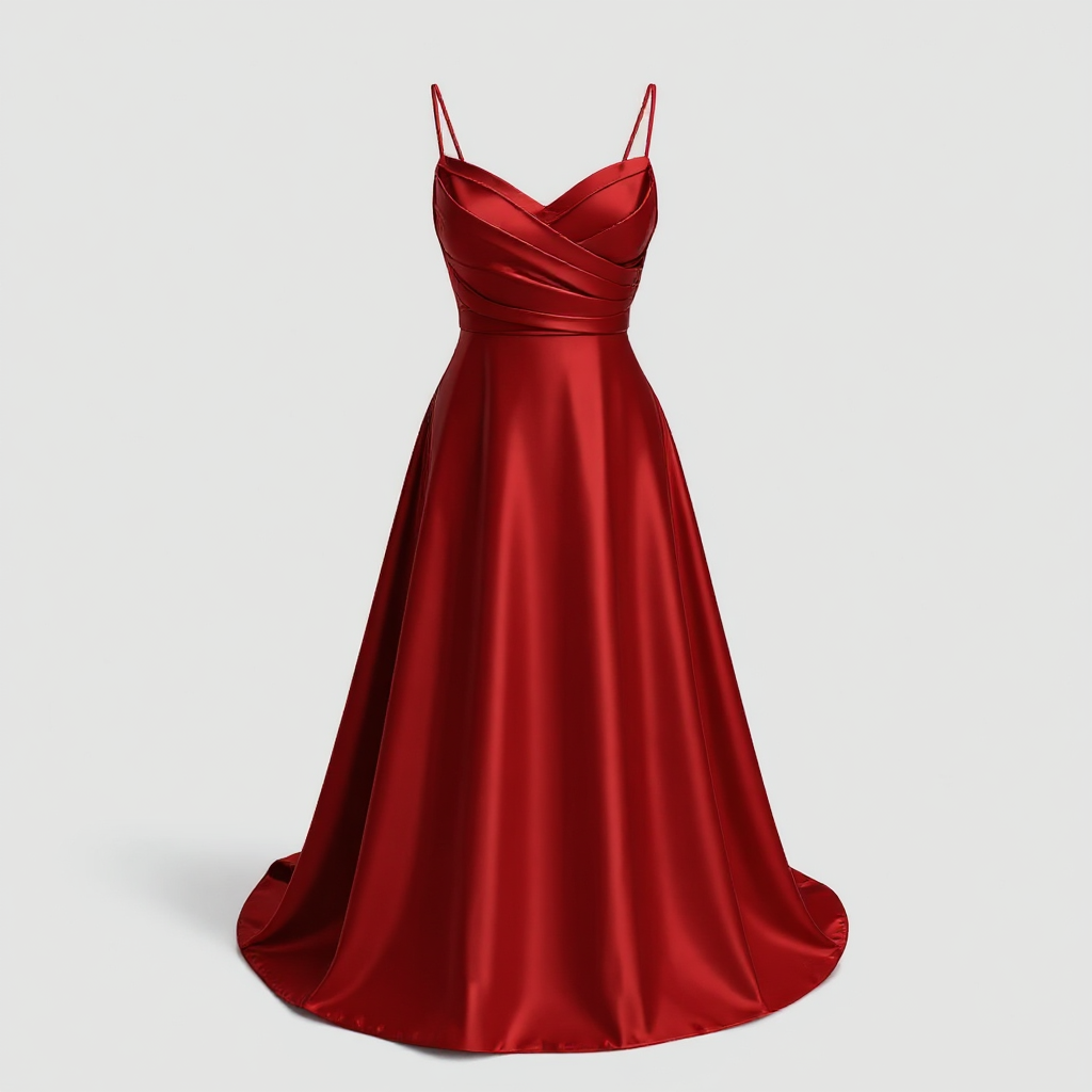 Dress : Camellia | Dames Elegante Lange Jurk met V-hals in Rood van Pantino