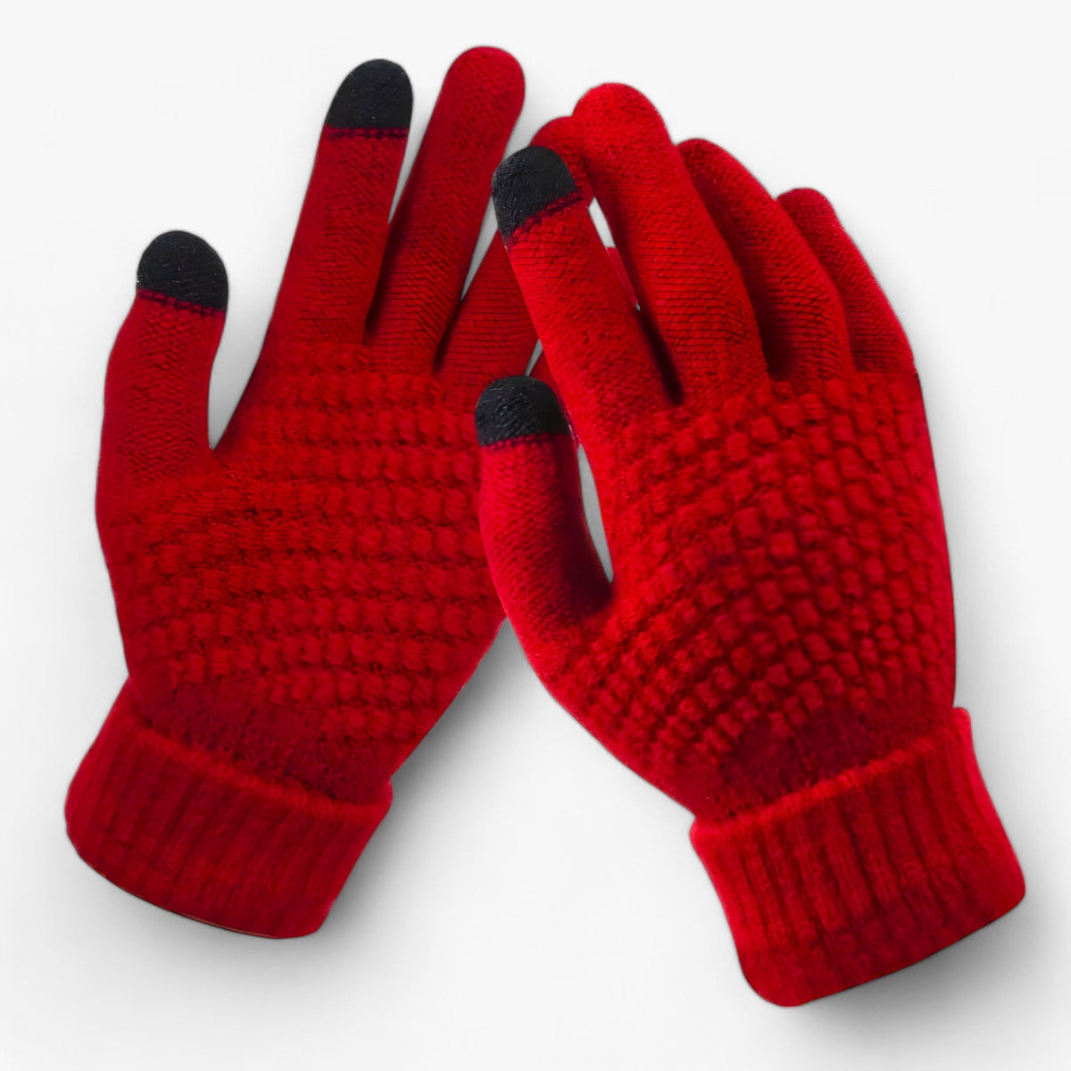men's fashion : Casey | Kunststof handschoenen - Volledige vinger snit en griprand voor de winter in rood Één maat van Pantino