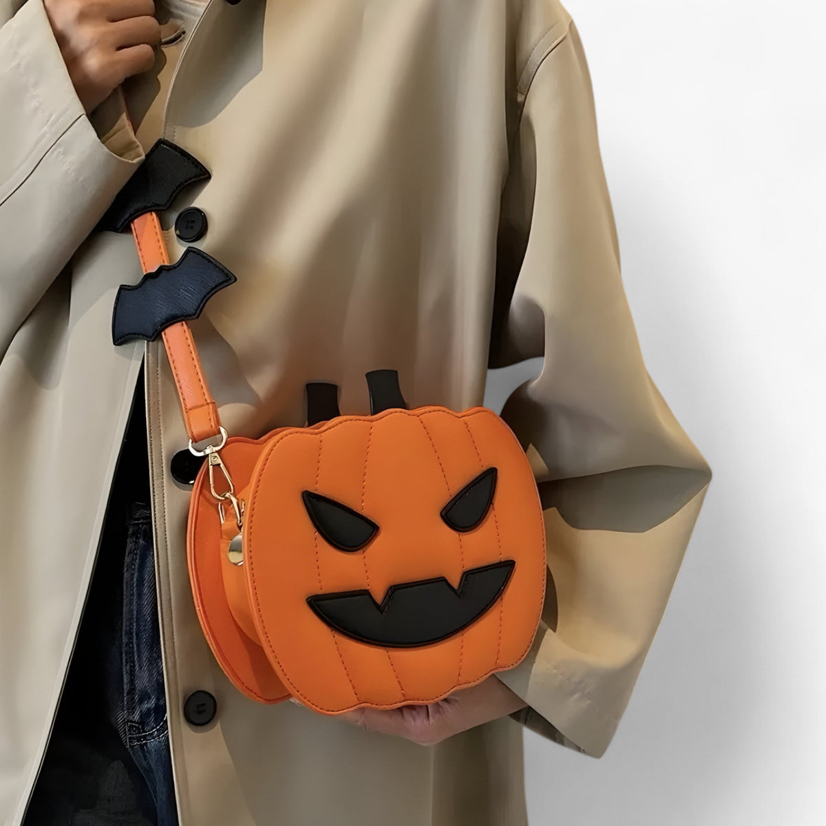 bags : GhoulGrin | Pompoentas met duivelse ogen - Tas voor snoep en andere dingen voor Halloween in van Pantinoshop
