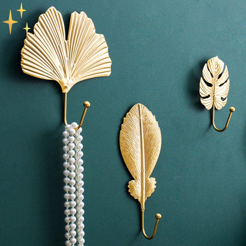 home & garden : 4 Stuks Gouden Schelpen Muurhangers | Accessoires en Spulletjes Organiseren - Hanren in van Pantino