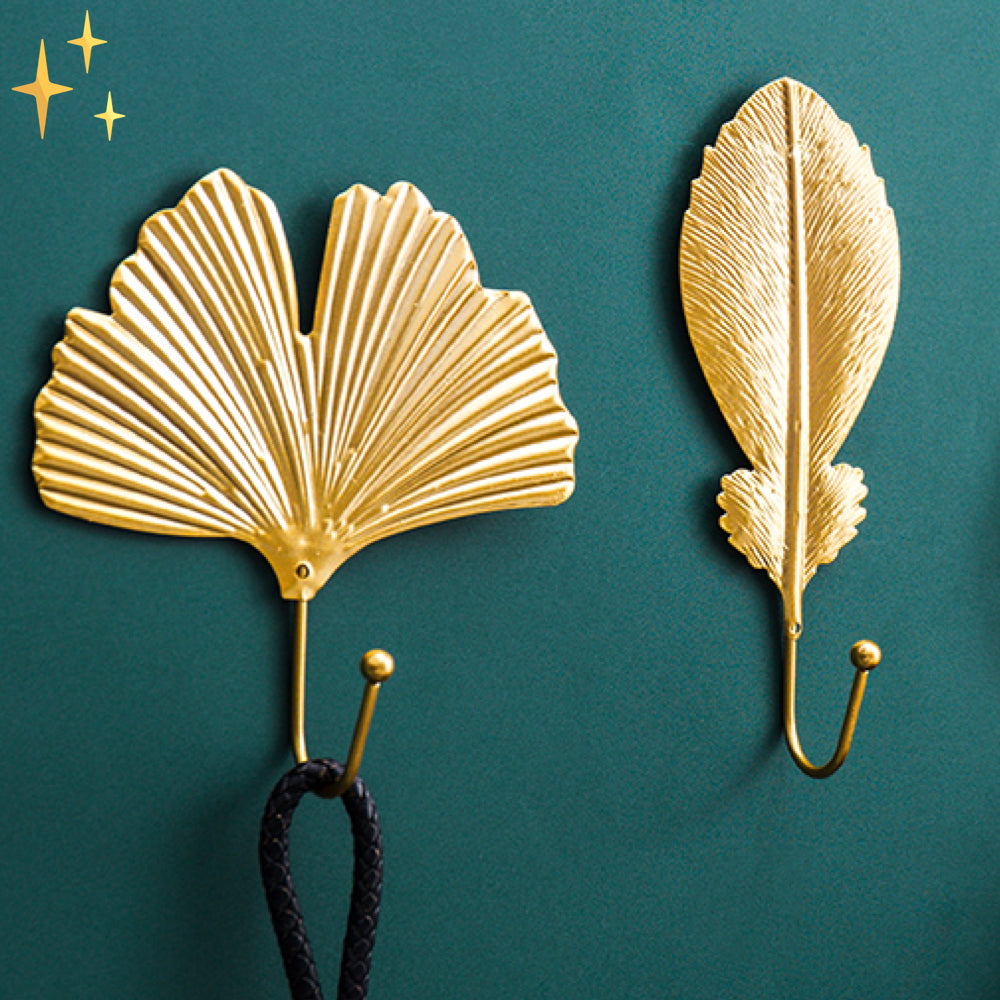 home & garden : 4 Stuks Gouden Schelpen Muurhangers | Accessoires en Spulletjes Organiseren - Hanren in van Pantino