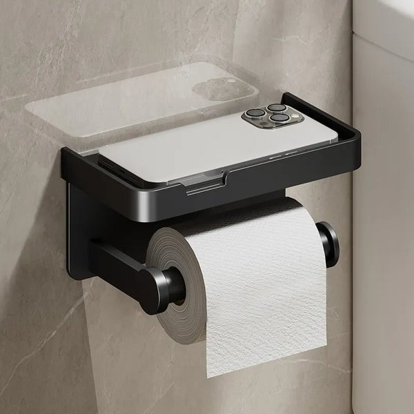 home & garden : Luxe Hold - Multifunctionele Toiletrolhouder in Zwart van Pantino