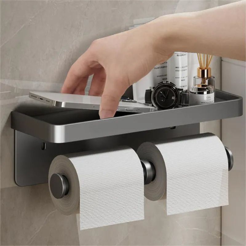 home & garden : Luxe Hold - Multifunctionele Toiletrolhouder in Duplex Zilver van Pantino