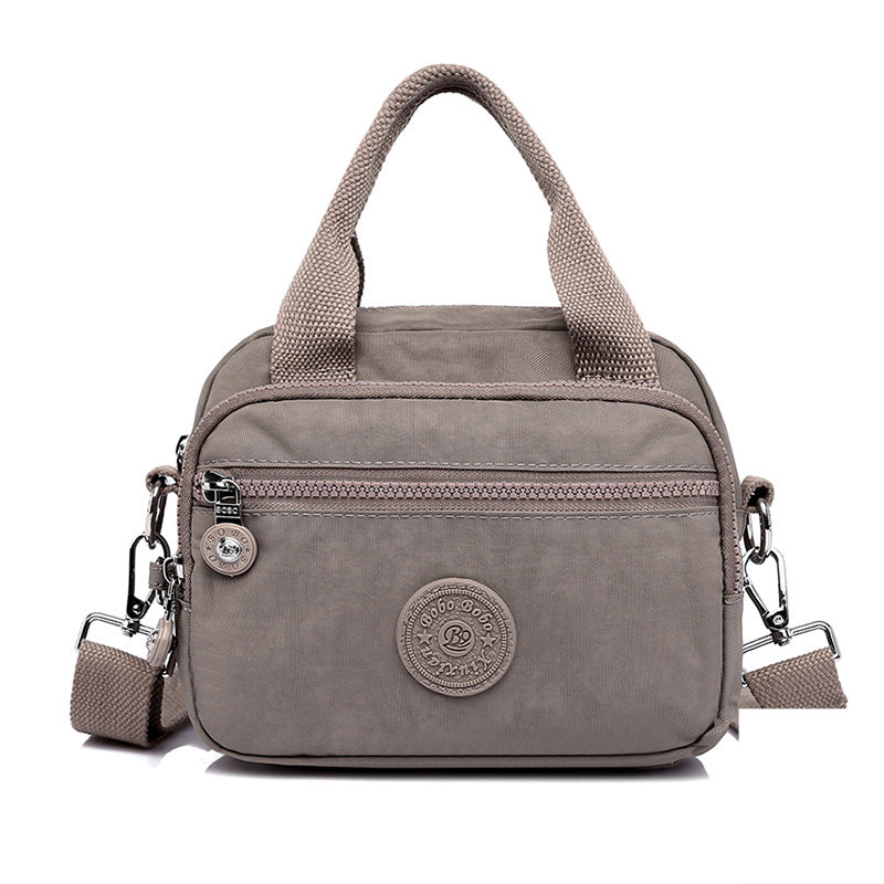 bags : DOUTZEN™ | Effen Kleur Casual Nylon Schoudertas Met Rits in Donkergrijs van Pantino