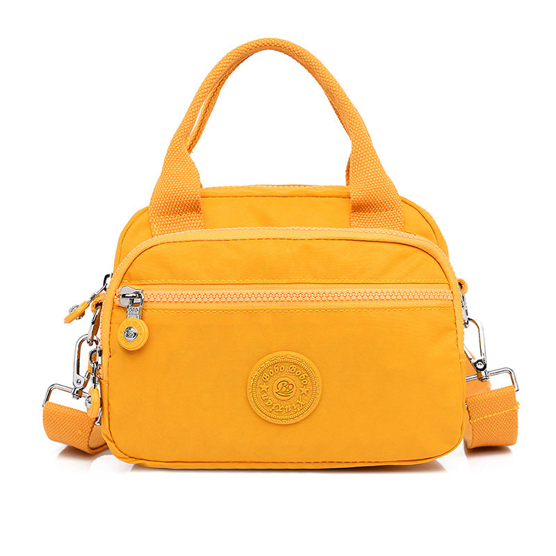 bags : DOUTZEN™ | Effen Kleur Casual Nylon Schoudertas Met Rits in Geel van Pantino