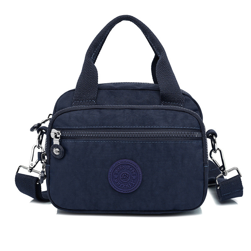 bags : DOUTZEN™ | Effen Kleur Casual Nylon Schoudertas Met Rits in Donkerblauw van Pantino
