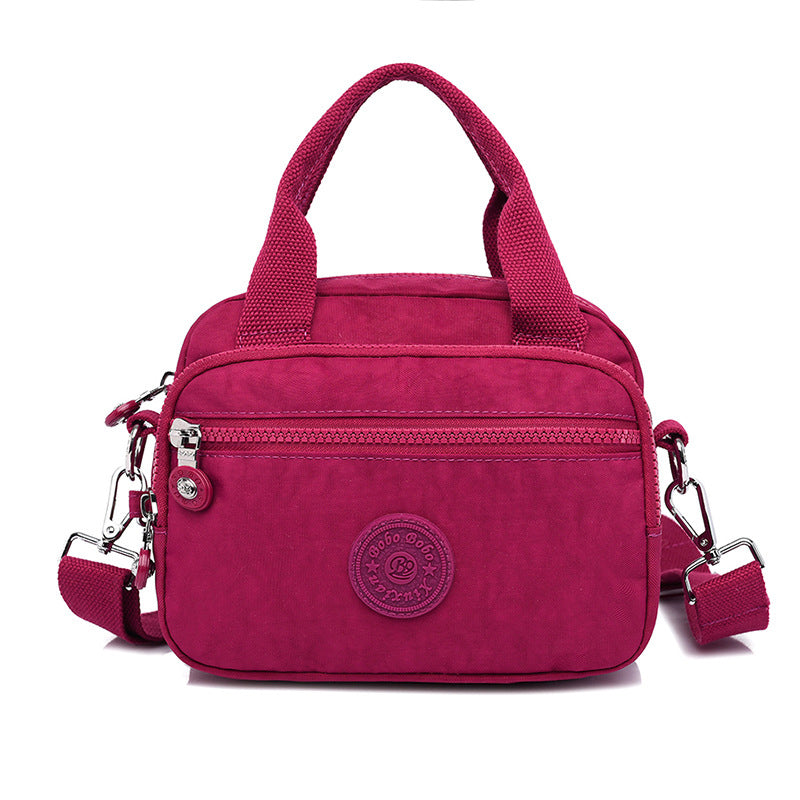 bags : DOUTZEN™ | Effen Kleur Casual Nylon Schoudertas Met Rits in Grape van Pantino