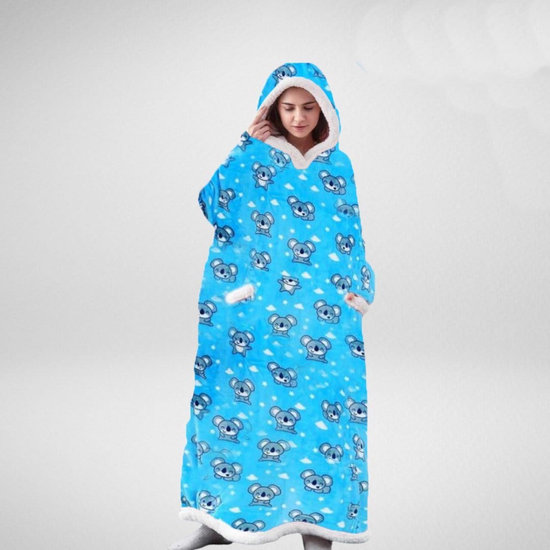 home & garden : THE HOODIE BLANKET in Koala blauw van Pantino