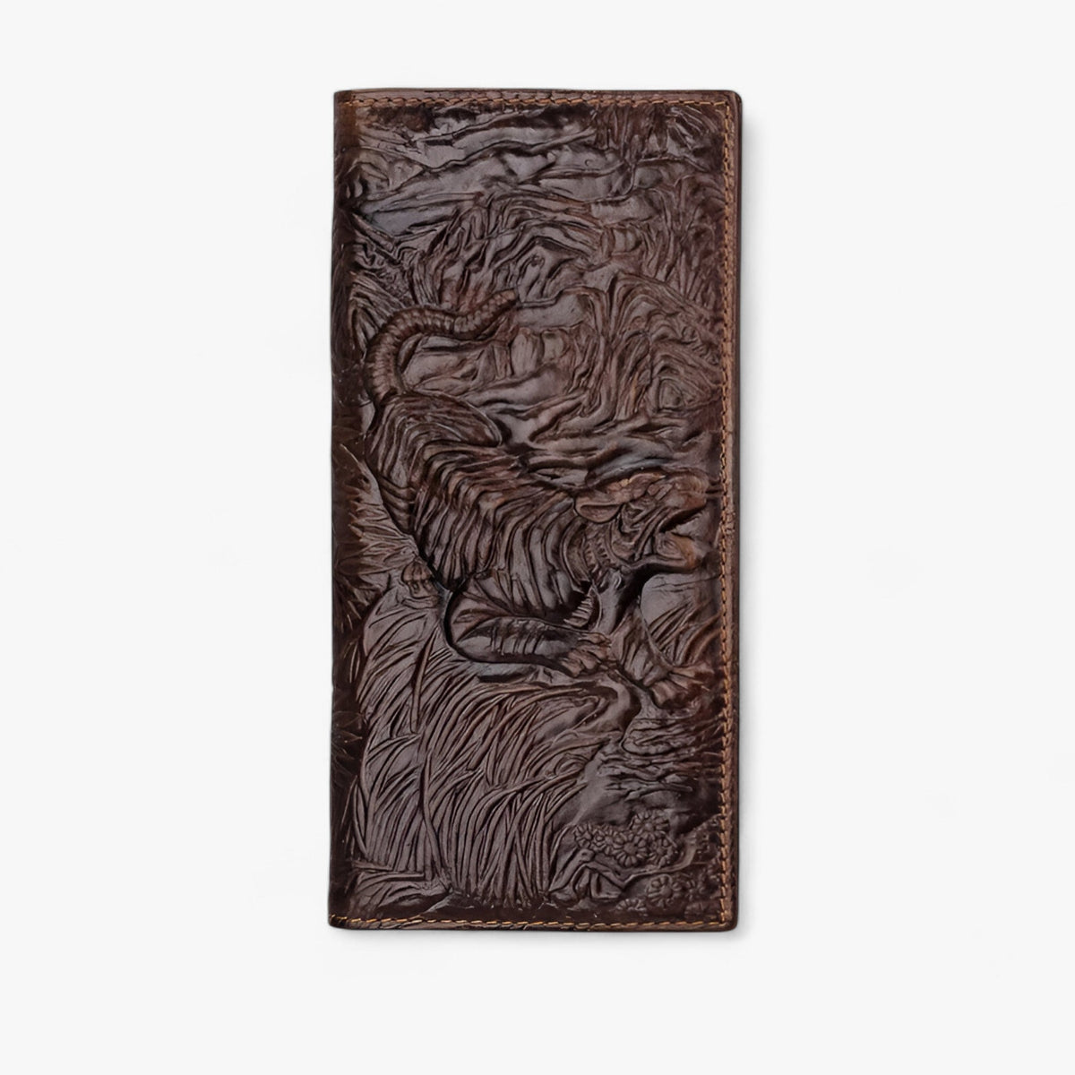 bags : Vintage Leren Bifold Portemonnee in tijger-chang van Pantinoshop