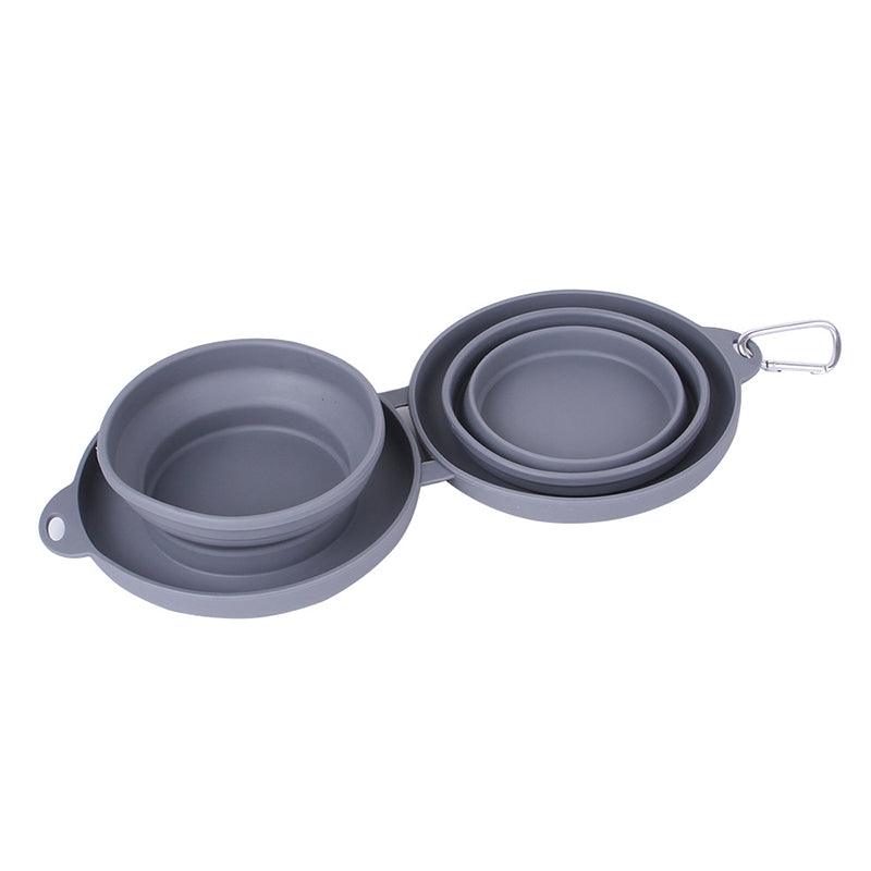 pets : TravelBowl™ - Rubberen Opvouwbare Huisdier Schaal (1+1 GRATIS) in Grijs Grijs van Pantino