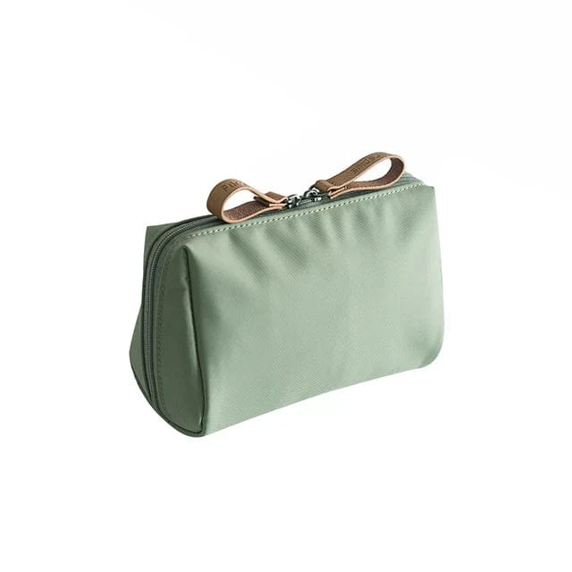 bags : Vanity | Elegante Cosmetisch tasje met dubbele rits in Groen van Pantino