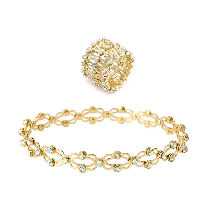 accessories : Flaweless | Elegante Ring Armband (1 + 1 GRATIS) in Goud en Diamanten van Pantino