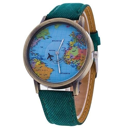 watches : Vintage Traveler's Leather Watch in Groen van Pantino