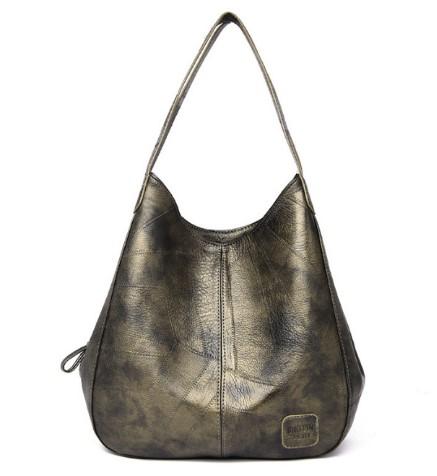 bags : Vintage | Vrouwen Vegan Handtas in Goud 28x12x30cm van Pantino