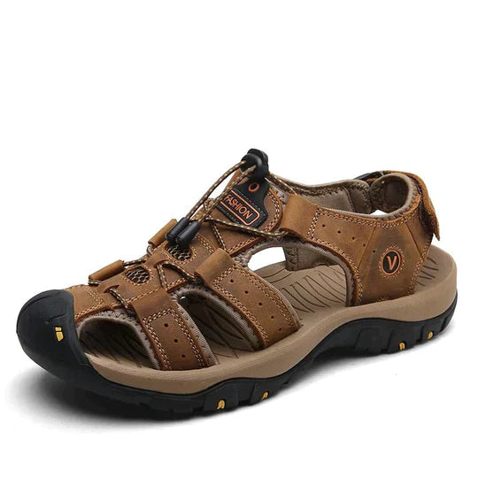 outdoor equipment : Ruben - Bruine Heren-Sandalen in Donkerbruin van Pantino