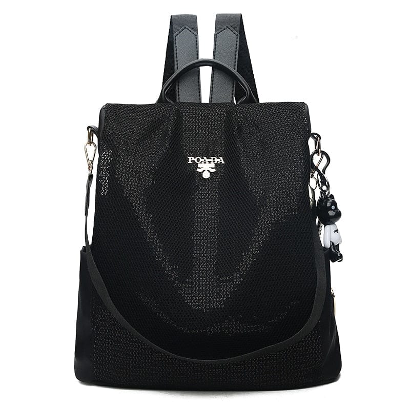 bags : Waterbestendige Anti-diefstal Rugzak in Sequin Zwart van Pantino