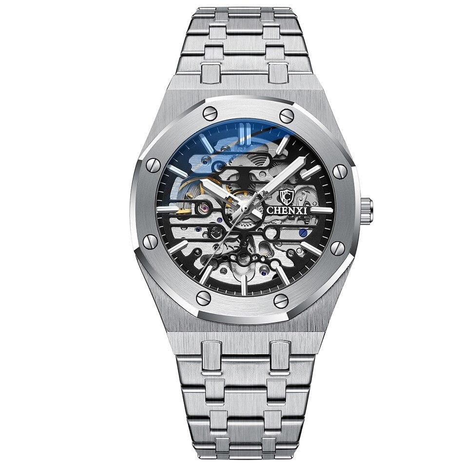 watches : Wesley Watch | Mechanische Horloge in Zilver Zwart van Pantino