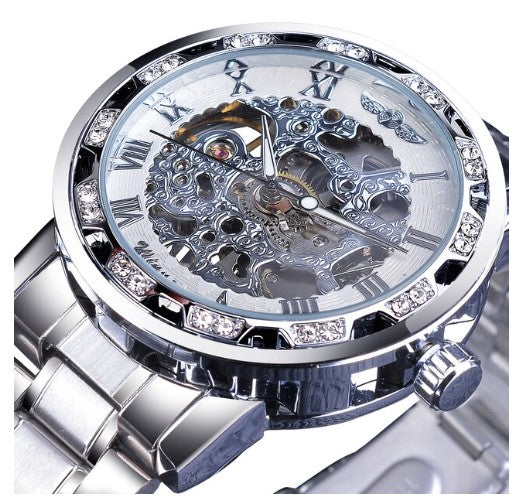 watches : Diamant Watch | Luxe Herenhorloge in Zilver van Pantino
