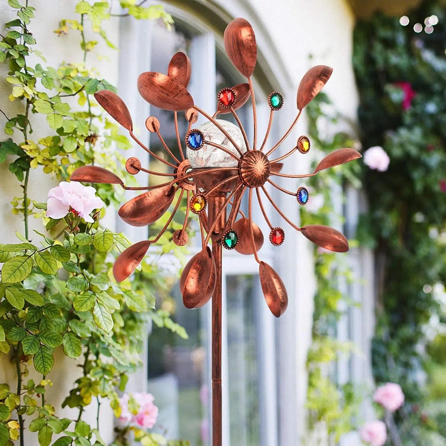 home & garden : Zonne-energie aangedreven glazen bal windmolen in van Pantino