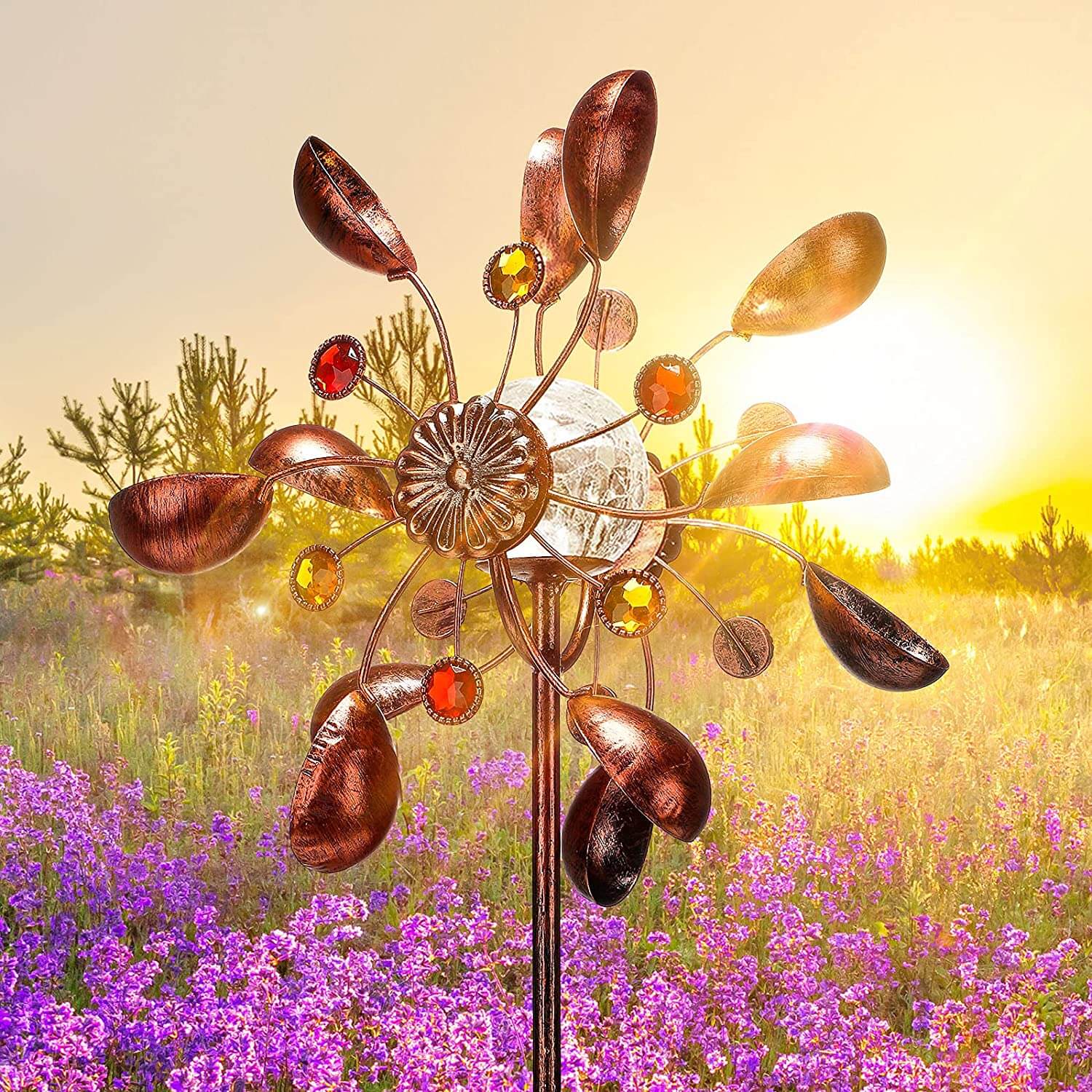 home & garden : Zonne-energie aangedreven glazen bal windmolen in van Pantino
