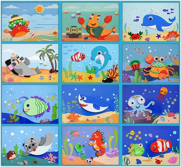 other : ArtBook™ | 3D Sticker Puzzels (12 Vellen) in Oceaandieren van Pantino