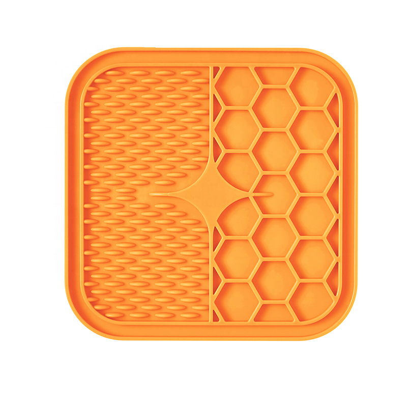 pets : Lik matje™ | Blije Huisdier, blije Jij in Oranje 15x15CM van Pantino