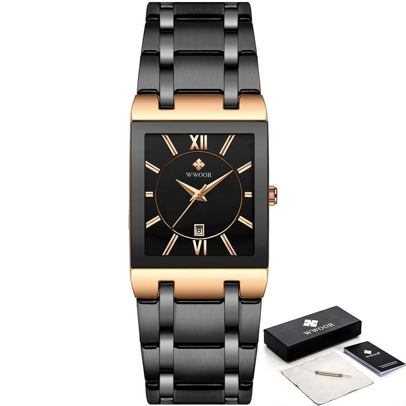 watches : Heren Luxe Quartz Polshorloge in Rose zwart van Pantino