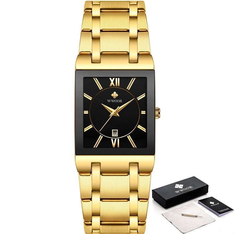 watches : Heren Luxe Quartz Polshorloge in Goud zwart van Pantino