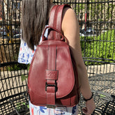 bags : LuxeBag™ | Lederen Dames Tas in Bourgondië van Pantino