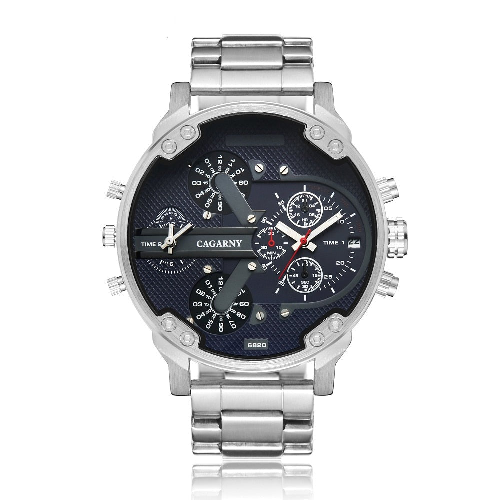 watches : Relogio Quartz Herenhorloge in Zilver-Zwart van Pantino