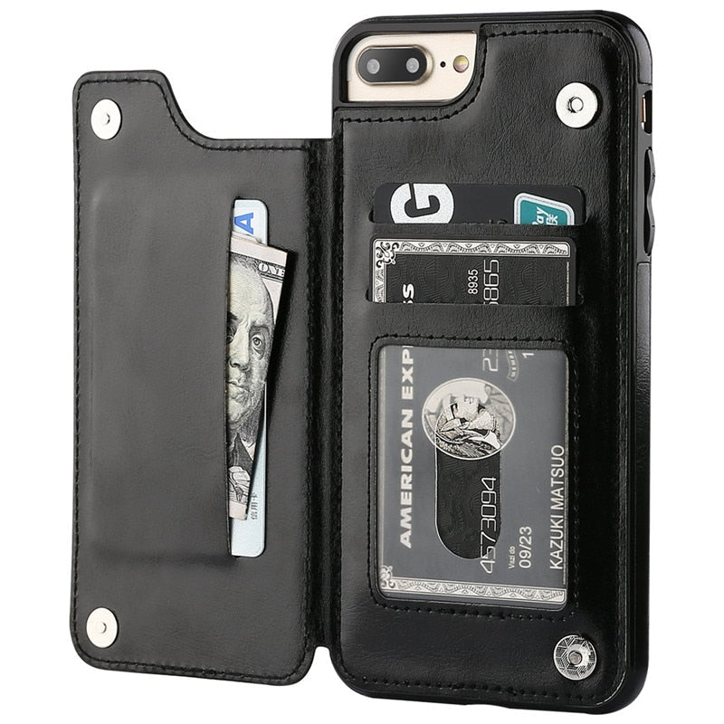 accessories : iPhone Leren Portemonnee Hoesje in Zwart van Pantino