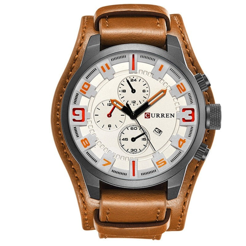 watches : Luxe Navigator Horloge in Witte Mokka van Pantino