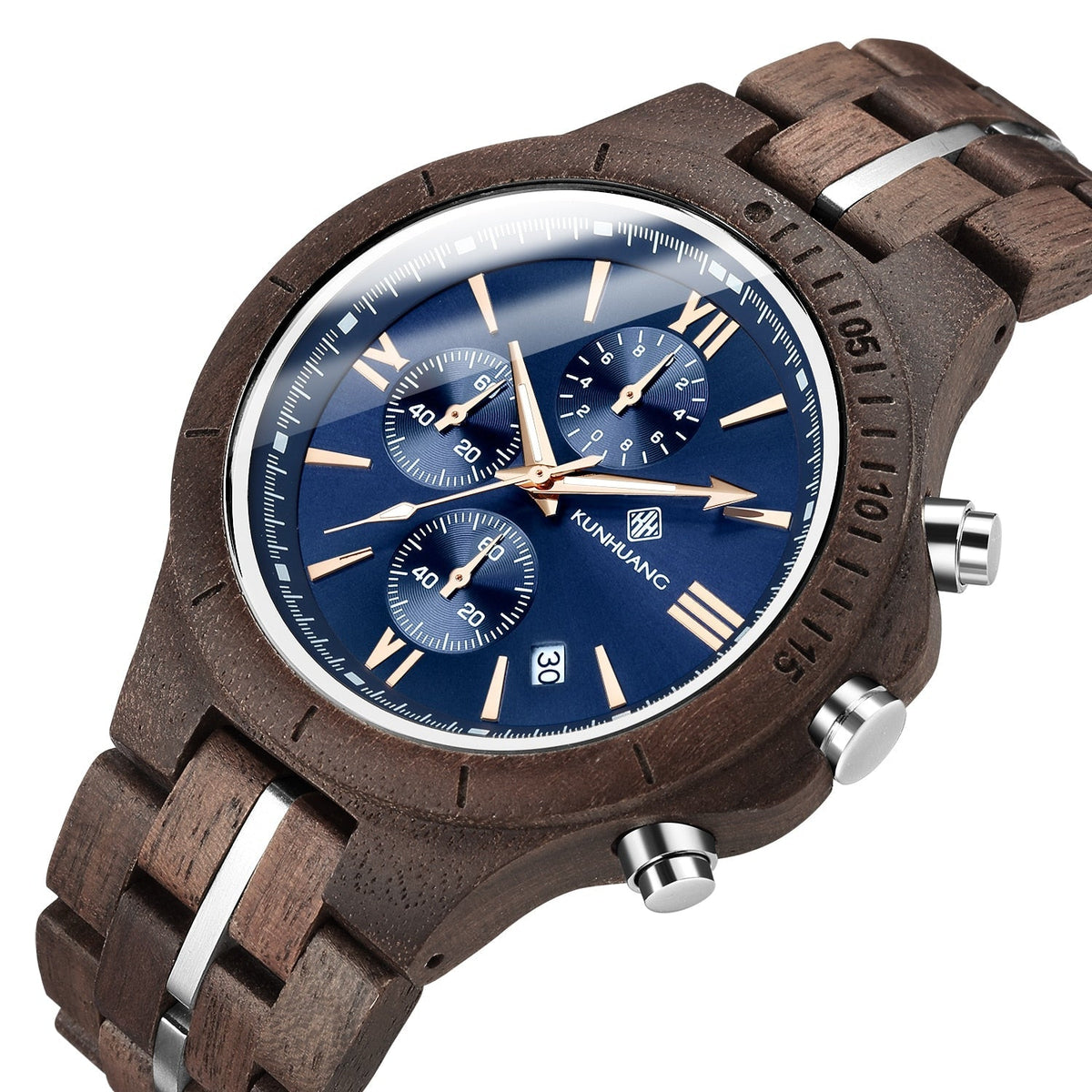 watches : Heren Houten Horloge in Walnoot van Pantino