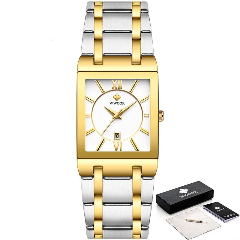 watches : Heren Luxe Quartz Polshorloge in Goud wit van Pantino