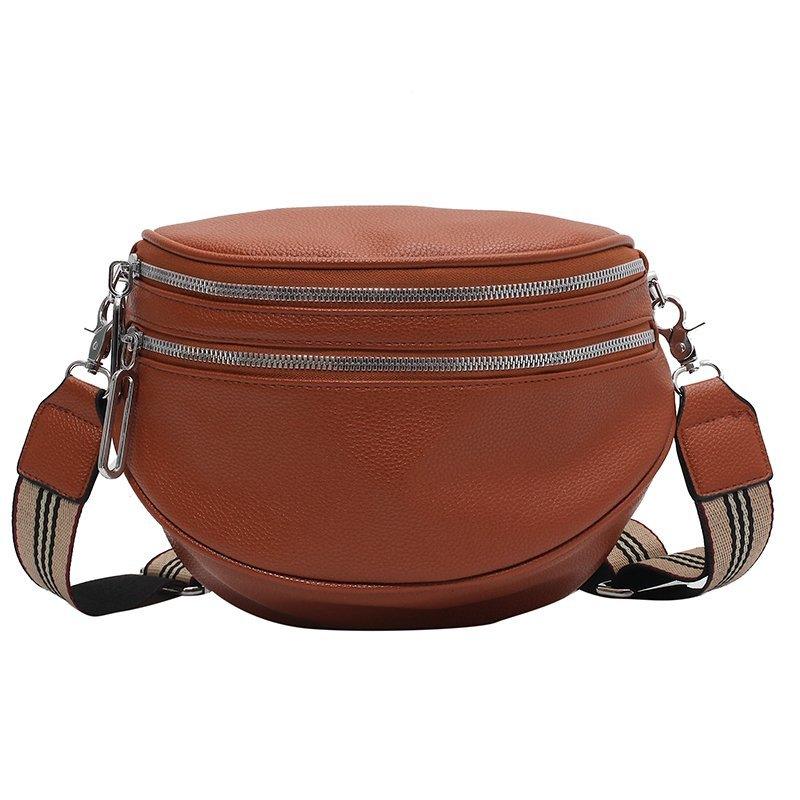 bags : BumBag™ - Modieuze schoudertas voor vrouwen in Donkerbruin van Pantino