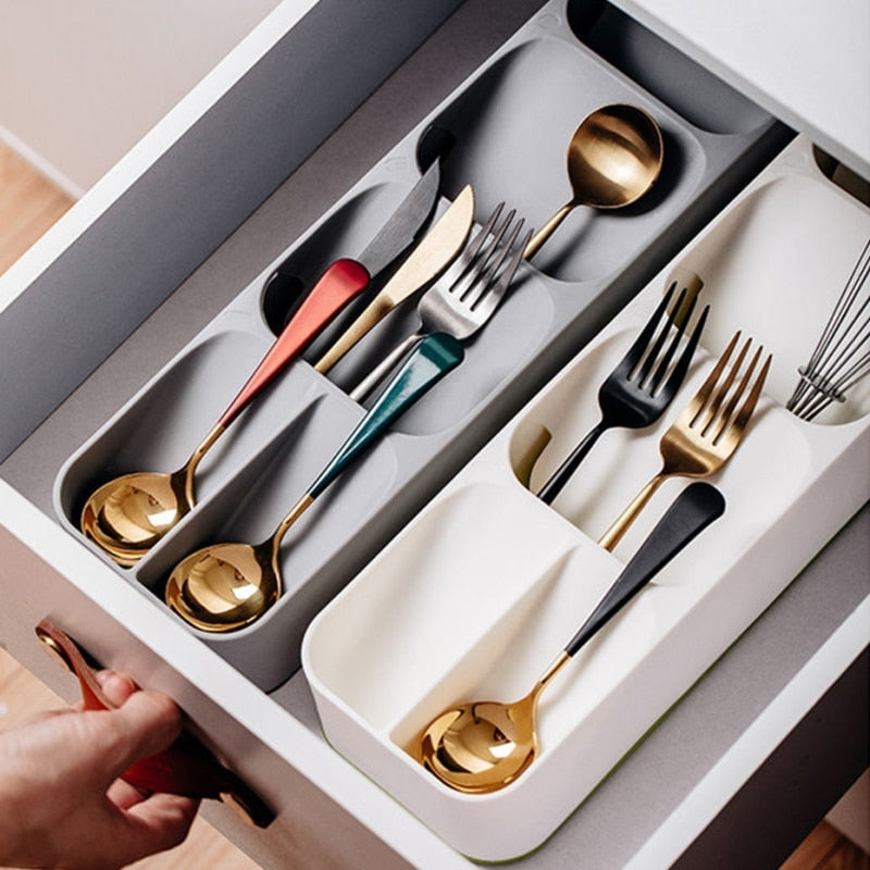 home & garden : CutleryOrganizer™ | Compacte Keukenbestek Organiser in Wit van Pantino