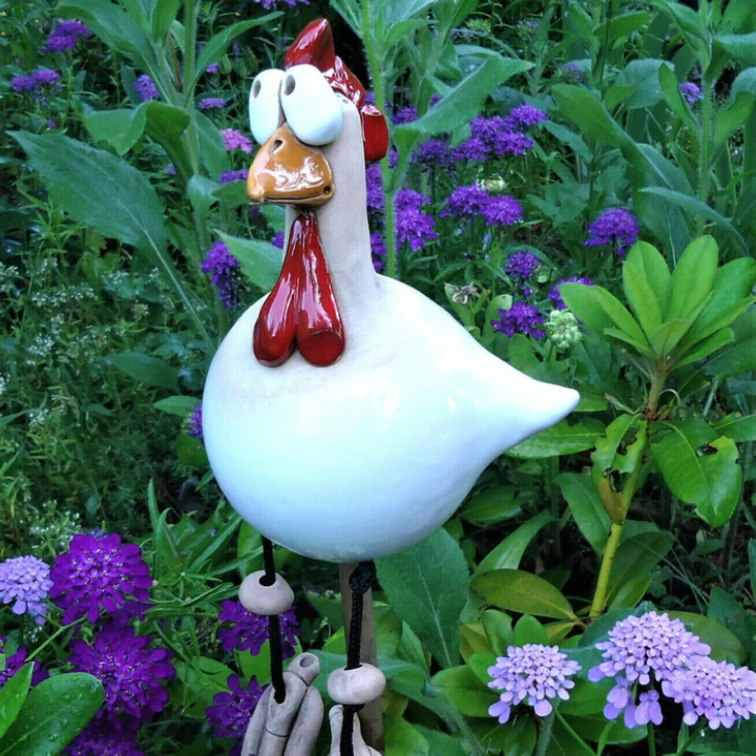 home & garden : FunnyChicken - Decoraties Kippen Beeldhouwwerk Ambachten in Wit van Pantino