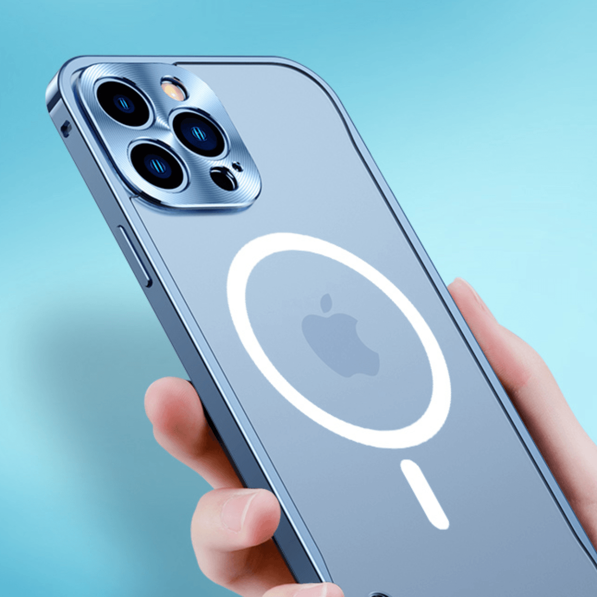 accessories : iSafe™ | MagSafe Aluminium Hoesje in Blauw van Pantino