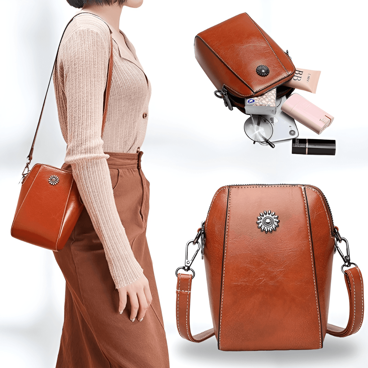 bags : LeatherBag™ - Tas voor mobiele telefoon in Geel van Pantino